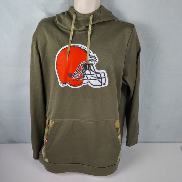 Nike Cleveland Browns NFL On Field Camo Men's Size XL Hoodie Therma Fit Football - Picture 2 of 13